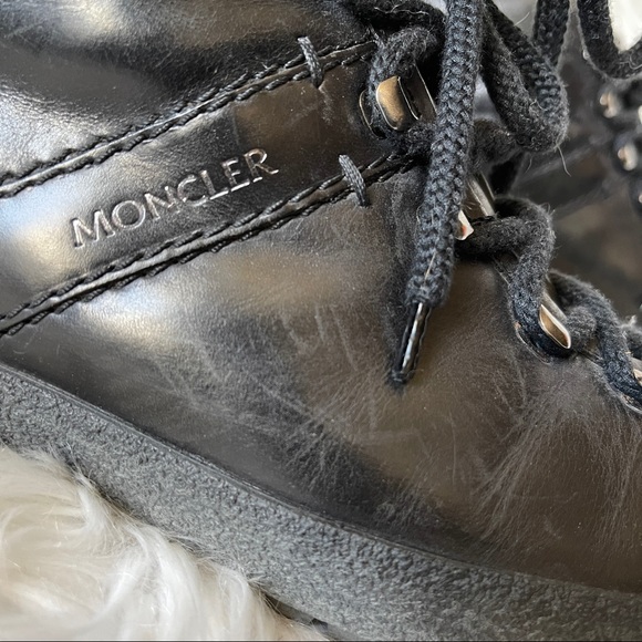 Moncler Men's Black Leather Hi-Top Sneaker Booties - Picture 7 of 16